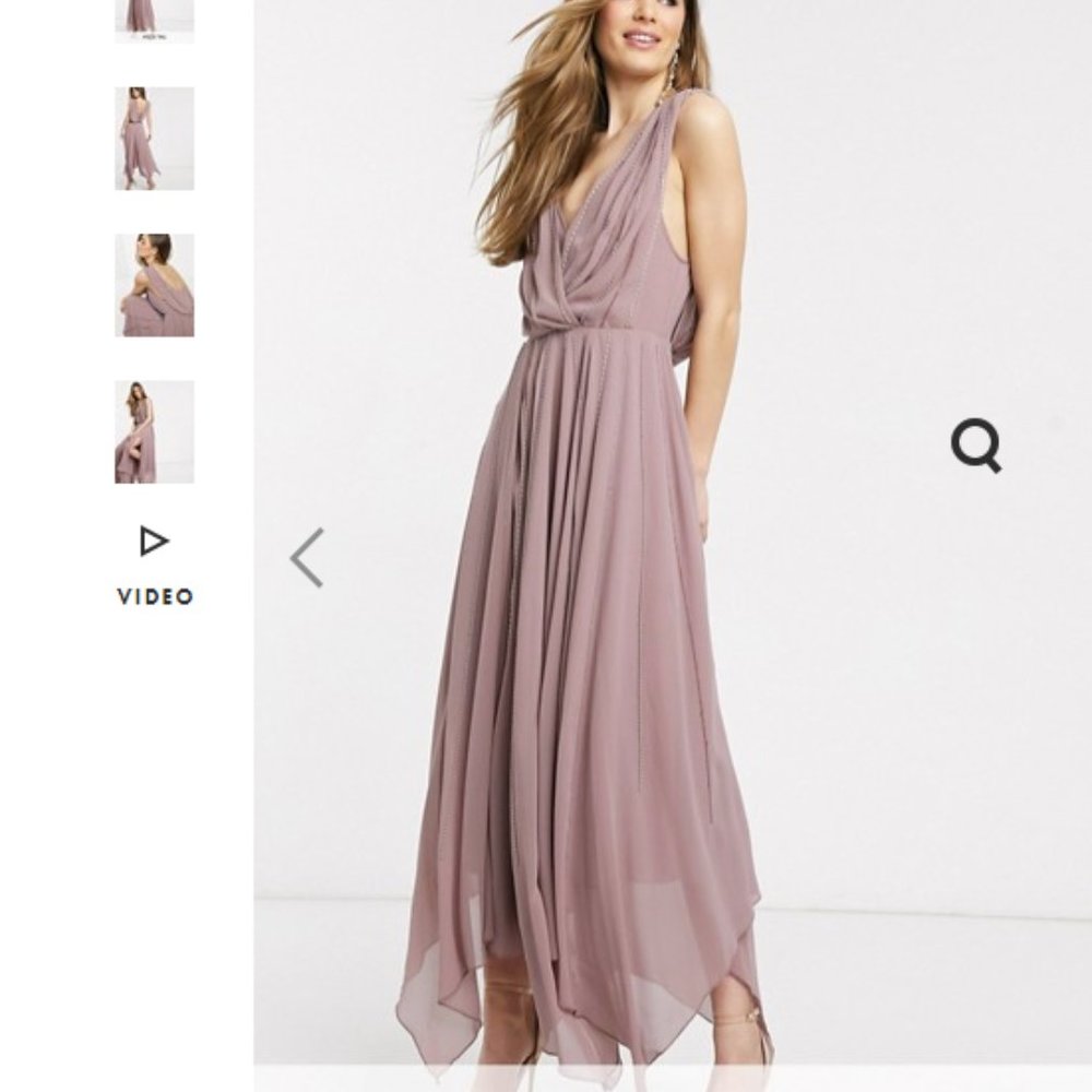 ASOS Tall draped/embellished midaxi dress
